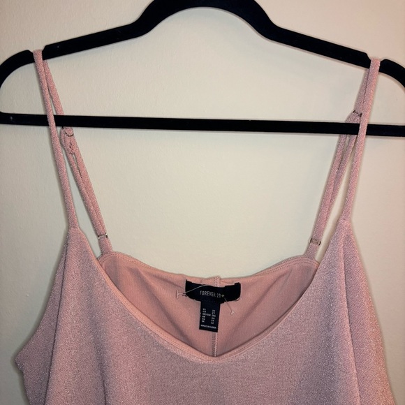 Forever 21 Pink Sparkle Tank Top Bodysuit with Peplum Size 2X - Picture 6 of 9